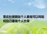 重庆社保网站个人查询可以吗如何自己查询个人社保