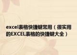excel表格快捷键常用（很实用的EXCEL表格的快捷键大全）