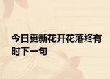 今日更新花开花落终有时下一句