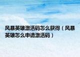 风暴英雄激活码怎么获得（风暴英雄怎么申请激活码）