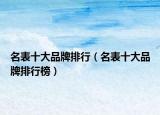 名表十大品牌排行（名表十大品牌排行榜）