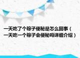 一天吃了个粽子便秘是怎么回事（一天吃一个粽子会便秘吗详细介绍）