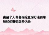 南昌个人养老保险查询方法有哪些如何查询缴费记录