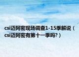 csi迈阿密现场调查1-15季解说（csi迈阿密有第十一季吗?）