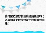 支付宝拉黑好友还能偷我能量吗（怎么知道支付宝好友把我拉黑或删除）