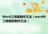 Word三线表制作方法（word中三线表的制作方法）