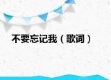 不要忘记我（歌词）