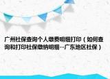 广州社保查询个人缴费明细打印（如何查询和打印社保缴纳明细--广东地区社保）