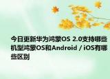 今日更新华为鸿蒙OS 2.0支持哪些机型鸿蒙OS和Android／iOS有哪些区别