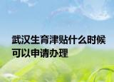 武汉生育津贴什么时候可以申请办理