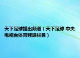 天下足球播出频道（天下足球 中央电视台体育频道栏目）