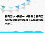 爱奇艺qsv转换mp4免费（爱奇艺视频视频格式转换器 qsv格式转换mp4）