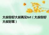大叔你好大叔再见txt（大叔你好大叔好屌）
