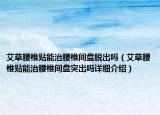 艾草腰椎贴能治腰椎间盘脱出吗（艾草腰椎贴能治腰椎间盘突出吗详细介绍）