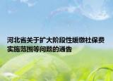 河北省关于扩大阶段性缓缴社保费实施范围等问题的通告