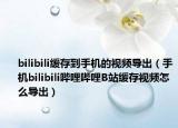bilibili缓存到手机的视频导出（手机bilibili哔哩哔哩B站缓存视频怎么导出）