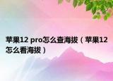 苹果12 pro怎么查海拔（苹果12怎么看海拔）