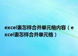 excel表怎样合并单元格内容（excel表怎样合并单元格）