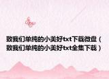 致我们单纯的小美好txt下载微盘（致我们单纯的小美好txt全集下载）