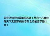 元旦诗句四句简单的苏轼（八月十八潮壮观天下无是苏轼的诗句,全诗的名字是什么）