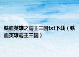 铁血英雄之霸王三国txt下载（铁血英雄霸王三国）