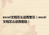 excel文档怎么设置索引（excel文档怎么设置密码）