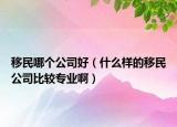 移民哪个公司好（什么样的移民公司比较专业啊）