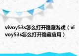 vivoy53s怎么打开隐藏游戏（vivoy53s怎么打开隐藏应用）