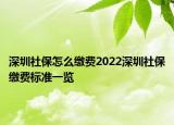 深圳社保怎么缴费2022深圳社保缴费标准一览