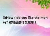 急How（do you like the money? 这句话是什么意思）