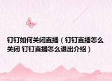 钉钉如何关闭直播（钉钉直播怎么关闭 钉钉直播怎么退出介绍）