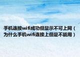 手机连接wifi成功但显示不可上网（为什么手机wifi连接上但是不能用）