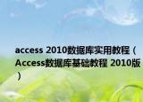 access 2010数据库实用教程（Access数据库基础教程 2010版）
