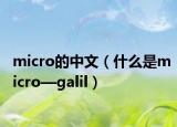 micro的中文（什么是micro—galil）