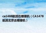 ca1488航班在哪接机（CA1478航班北京去哪接机）