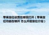 苹果定位设置在哪里打开（苹果定位功能在哪开 怎么开启定位介绍）