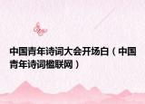 中国青年诗词大会开场白（中国青年诗词楹联网）