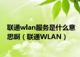 联通wlan服务是什么意思啊（联通WLAN）