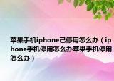 苹果手机iphone己停用怎么办（iphone手机停用怎么办苹果手机停用怎么办）