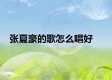 张夏豪的歌怎么唱好