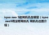 iqoo neo 5的耳机孔在哪里（iqoo neo5有没有耳机孔 耳机孔位置介绍）
