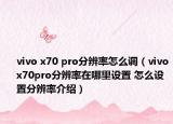 vivo x70 pro分辨率怎么调（vivox70pro分辨率在哪里设置 怎么设置分辨率介绍）