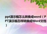 ppt演示稿怎么转换成word（PPT演示稿怎样转换成Word文档）