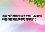 最霸气的微信号数字字母（2020独特的微信号数字字母有哪些?）