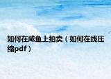 如何在咸鱼上拍卖（如何在线压缩pdf）