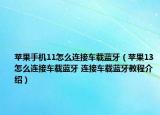 苹果手机11怎么连接车载蓝牙（苹果13怎么连接车载蓝牙 连接车载蓝牙教程介绍）
