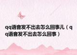 qq语音发不出去怎么回事儿（qq语音发不出去怎么回事）