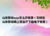 山东移动app怎么开发票（怎样在山东移动网上营业厅下载电子发票）