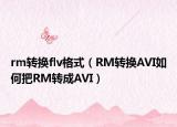 rm转换flv格式（RM转换AVI如何把RM转成AVI）