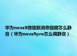 华为nova9微信新消息提醒怎么静音（华为nova9pro怎么调静音）